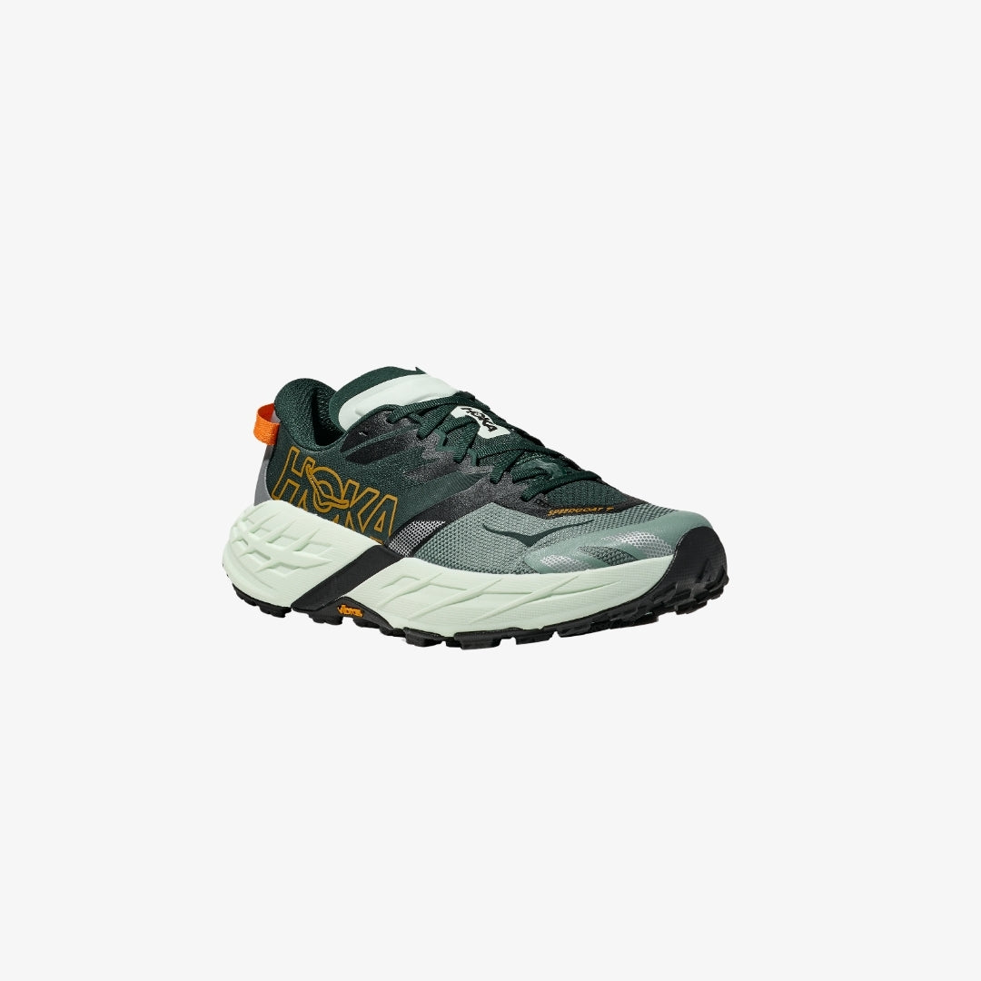 Hoka Speedgoat 7 Trail Shoes - Dark Green/Gray/White with Orange Accent Hoka Speedgoat 7 Green Men main image 4